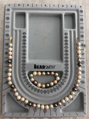 Multicolor Faux Pearl Bead Necklace and Bracelet Set